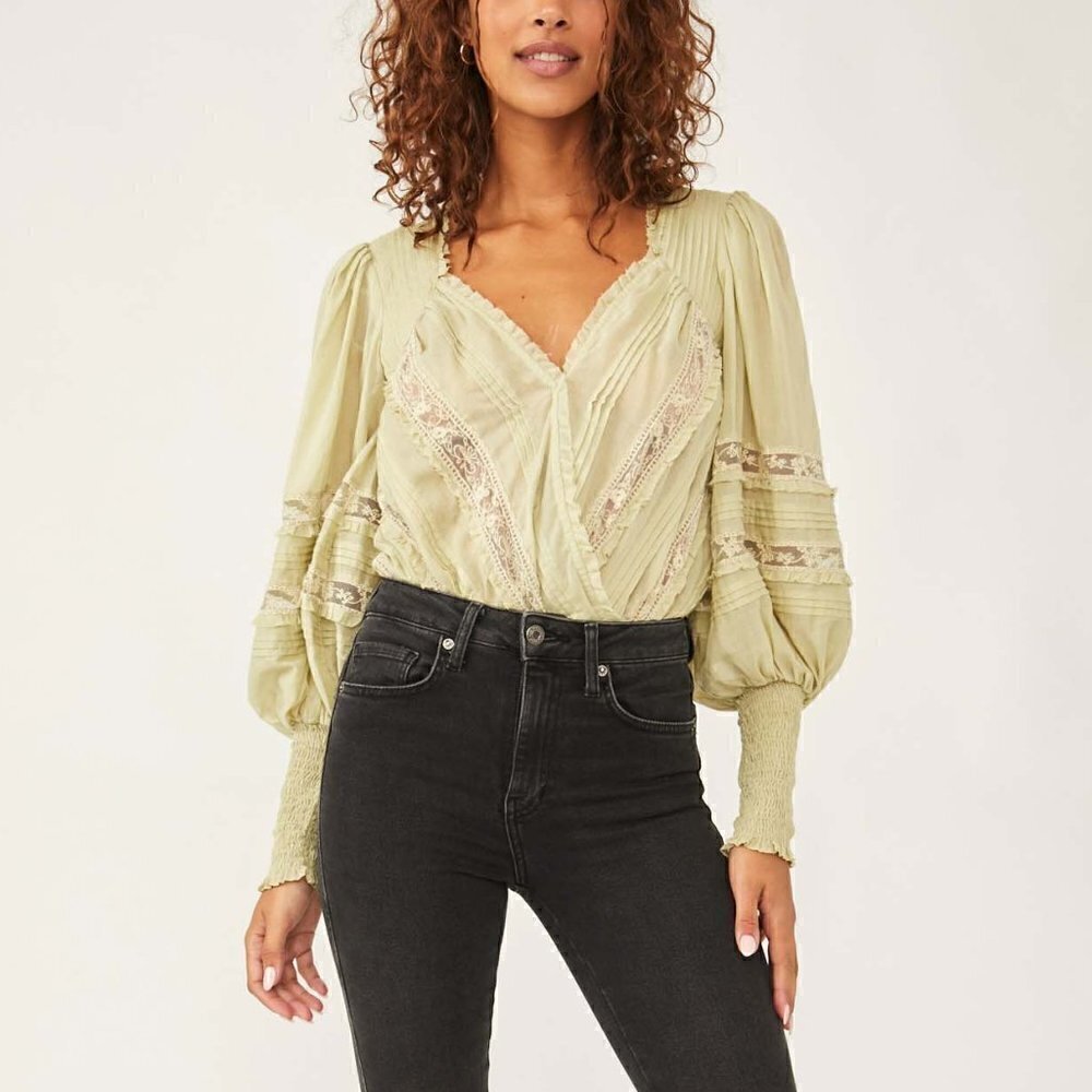Free People The Eloise Bodysuit / Sage Mint / S